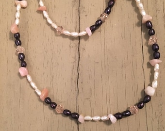 Black freshwater pearl necklace