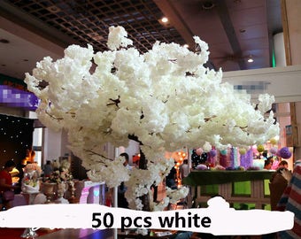 5pcs Length 108cm/42.52" Artificial Simulation Silk Cherry Blossom Wedding Decoration Flowers Sakura Spring