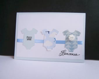 Boy - pattern Bodysuit birth announcement
