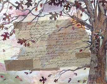 Wedding Custom Collage- Original Mixed Media on Paper- Couple Gift- Anniversary- Personalized Art