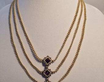 Three-Strand Beaded Necklace by Lyuda