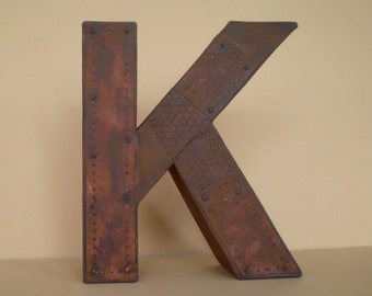 Initial, monogram 3d letter in Industrial look