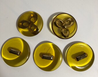 Vintage buttons large Amber