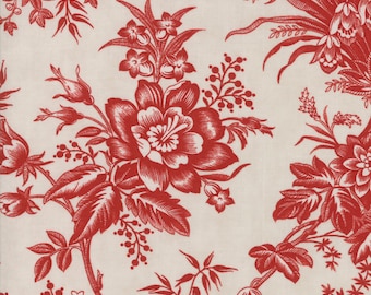 Moda SNOWBERRY PRINTS Quilt Fabric 1/2 Yard By 3 Sisters - Snow/Berry 44140 12