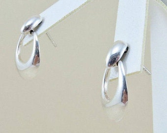 Sterling Silver Dangle Hoop Earrings
