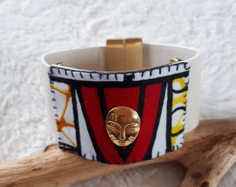 African fabric Cuff Bracelet