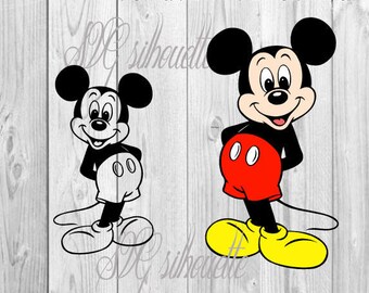 Mickey Mouse SVG Cutting file, heat transfer vinyl design, Vector Clipart, png, svg, eps, dxf files for Silhouette, Cricut - Vinyl # 7
