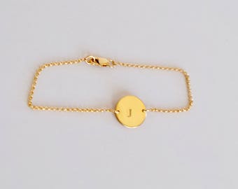 Initial Disc Bracelet