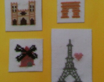 Set of 4 magnets - monuments of Paris