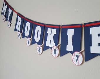 Baby Baseball Banner, My Rookie Year, 1st Birthday Banner, First Birthday Photo Banner, Baseball First Year Banner, Baseball Birthday
