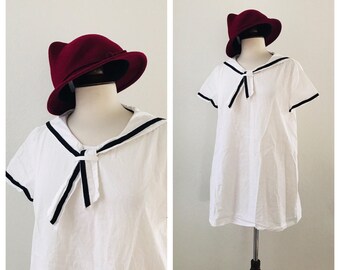 Vintage white sailor dress sz XS to M