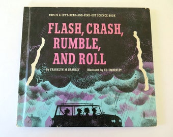 Flash, Crash, Rumble, and Roll, Franklyn M. Branley, Ed Emberley, 1964, Vintage 1960s Children's Thunderstorm Science Book