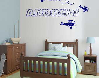 Planes with Custom (Cloud) Name ~ 18" x 31" Wall Decal