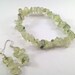 Genuine Prehnite Stretchy bracelet and earrings, Bracelet and earrings, Prehnite bracelet and earrings, Prehnite.