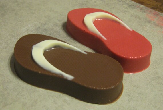 One dozen standard flip flop chocolate covered Nutter Butter peanut butter cookies party favors