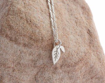 Tiny Leaf Necklace - Handmade Silver Necklace with a Little Leaf Pendant