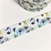 Gorgeous Blue Anemone Flowers Peacock Feathers Floral Feather Washi Tape 11 yards 10 meters 15mm