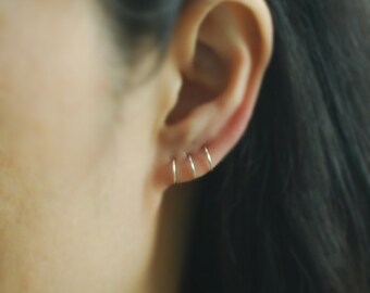 Sterling Silver Cartilage Hoop Earrings,Nose Ring,Conch piercing,Helix,Tragus,Ear Lobe,Piercing earring,Tiny Cartilage Ring