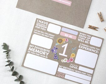 First Birthday Time Capsule Cards