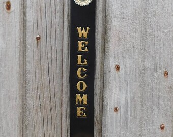 Welcome Brass Sleigh Bell Door Hanger