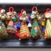 ONE Hmong fabric decoration for bags, accessories, small Thai dangle with pompoms, brass bells, cowrie shells, beads and tassels - 1 pc.