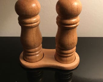 Wooden salt & pepper shaker set