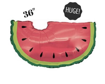 35" Watermelon Balloon - Watermelon Birthday - Summer Party - Watermelon Party - BBQ Baby Shower - Fruit Party - Cookout - Picnic Party