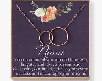 Nana Necklace: Nana Gift, Nana Necklace, Nana Jewelry, Mother's Day Gift for Grandma, Mother's Day Jewelry, Grandma, 2 Interlocking Circles