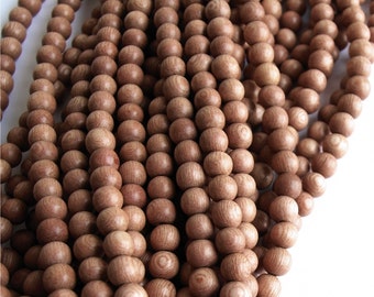 Wood Bead, Round 5mm, Rosewood - 16 Inch Strand (WDRD-05RS)
