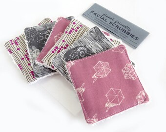 Face Scrubbies - Set of 6 - Mauve & Grey - Planet-Friendly Makeup Remover Pads