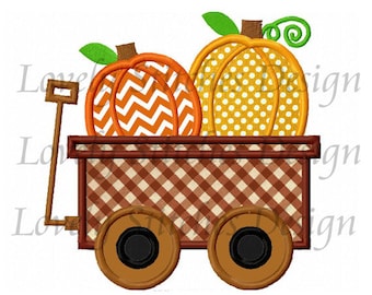 Thanksgiving Pumpkin Wagon-01 Applique Machine Embroidery Design NO:0212