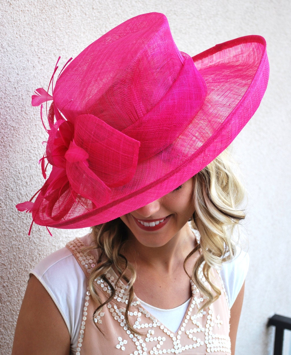 Pink Derby Hat Tea Party Hat High Tea Hat Church Hat Derby