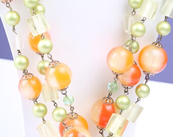 Stunning Fruit Salad Necklace, Vintage 1950s