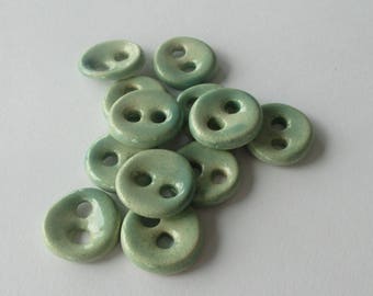 Gentle Green Ceramic Buttons