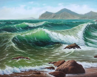 Sea landscape, Sea waves, Seashore, Original sea landscape