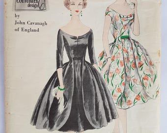 50's Rare Sewing Pattern Vogue Couturier Design 176 Dress, Vintage Vogue 176, Size 14 Bust 34"