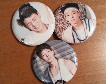 Team B iKon member Bobby set of 3 buttons from Nylon and GQ Korea Magazine shoot