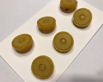 6 Honey color Vintage shank Buttons , 22 mm (42)