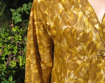 1960s autumn colours light weight hooded coat - Sz M