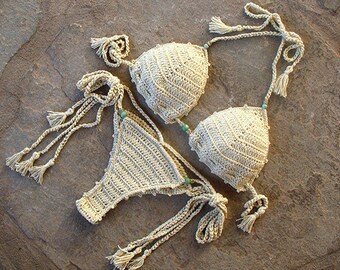 Gold Glitter bikini set, Brazilian Bikini Set, Triangle Bikini , Crochet Bathingsuit, Crocheted Swimsuit, Bohemian Bikini, Crochet Swimwear