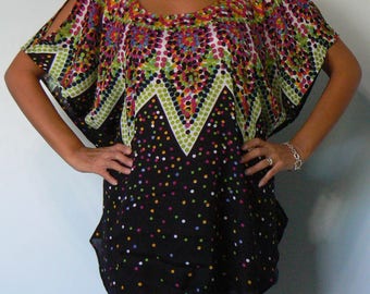 Green Confetti Shirt Tail Cover Up
