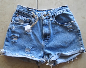 ALL SIZES: Plain High Waisted Denim Shorts