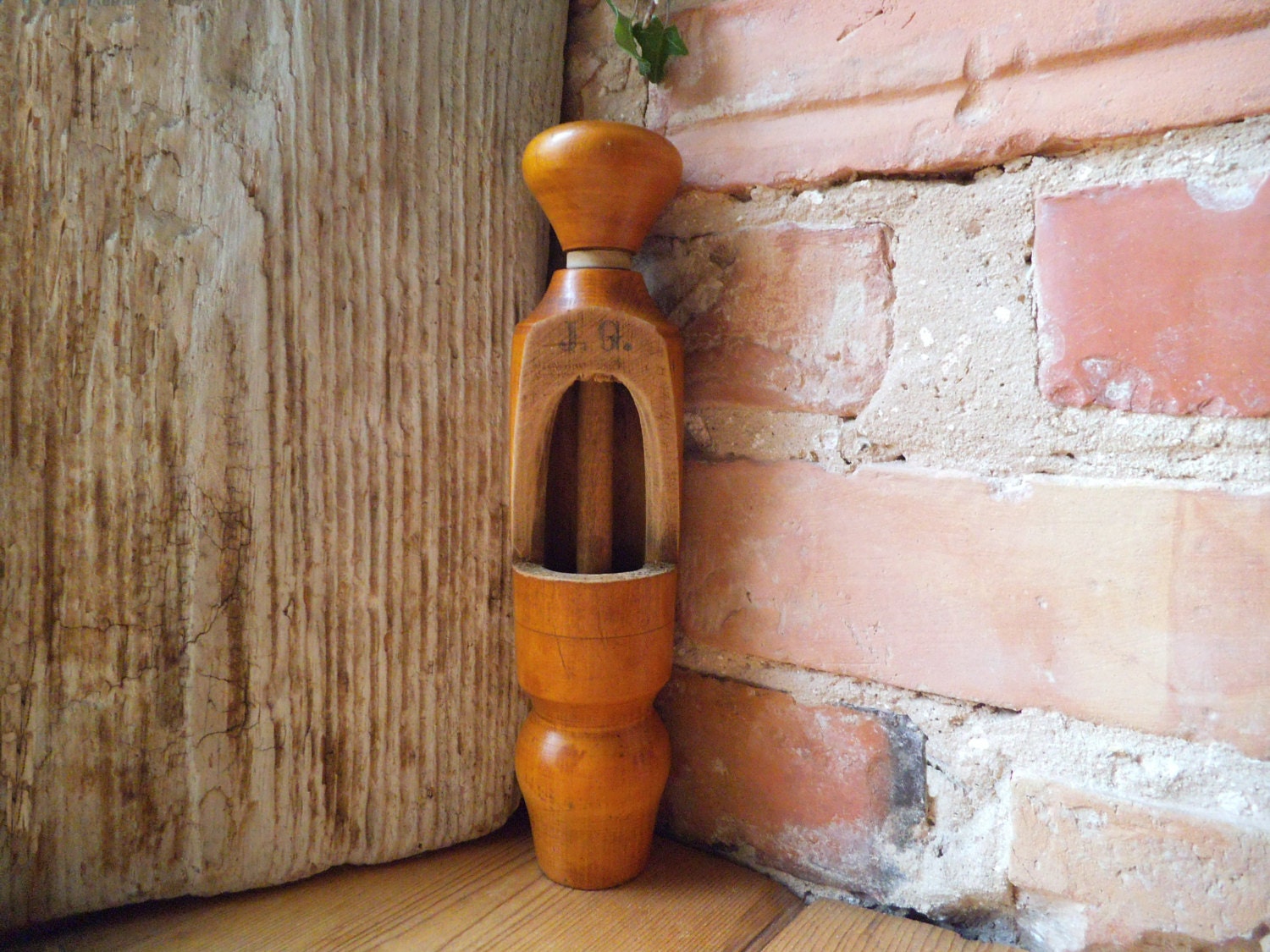 Antique Wine Bottle Corker Vintage Wooden Cork Inserter
