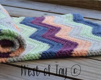 Crochet Chevron Baby Blanket - Crochet Baby Blanket - Chevron Baby Blanket - Baby Blanket