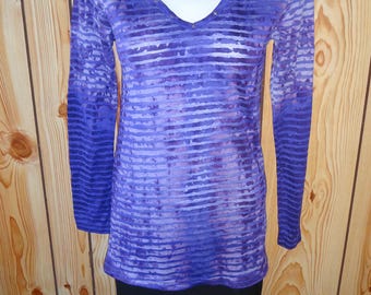 Tie dye Long sleeve with studded neckline. Women's size Medium