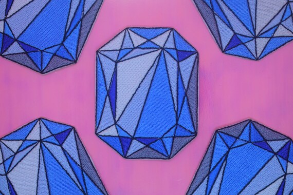 Blue Diamond Iron on Patch