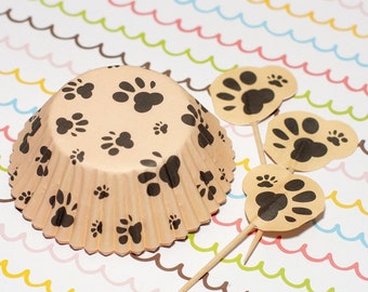 Paws Cupcake Liners and Picks Set