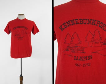 Vintage Kennebunkport Camping T-shirt Maine RV Campground Tee - Medium