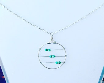 3 Green Inductors Necklace