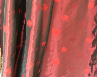 3 yds of Deep Rich Red, Vibrant, Silky, Taffetta like,Fabric About 20 years old